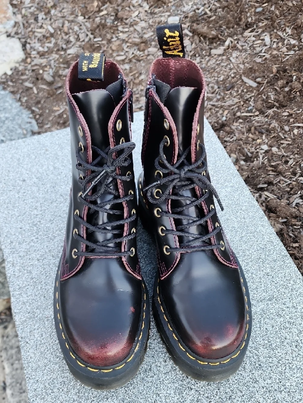 Dr. Martens Jadon Platform Combat Boots In Oxblood Size 9 - Picture 4 of 13